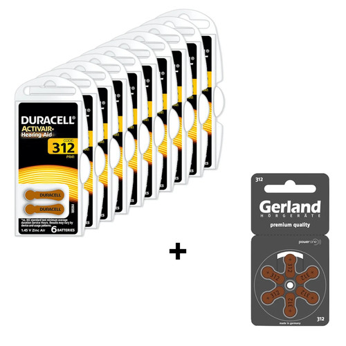 60x duracell activ air 312 - duracell,